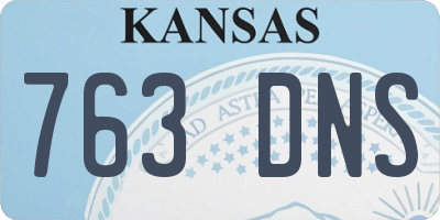 KS license plate 763DNS