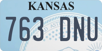 KS license plate 763DNU