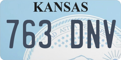 KS license plate 763DNV