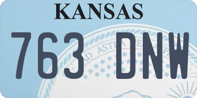 KS license plate 763DNW