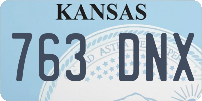 KS license plate 763DNX
