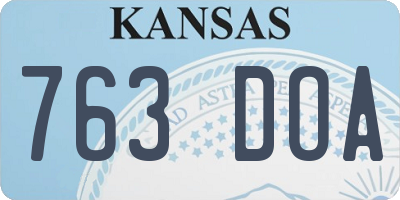 KS license plate 763DOA