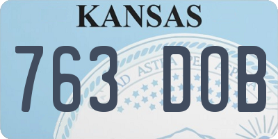 KS license plate 763DOB