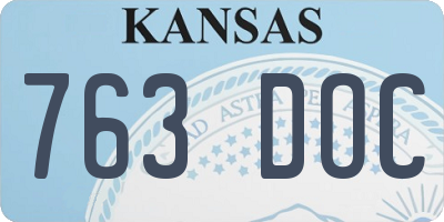 KS license plate 763DOC