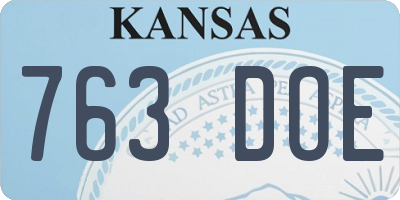 KS license plate 763DOE