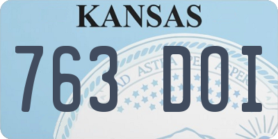 KS license plate 763DOI
