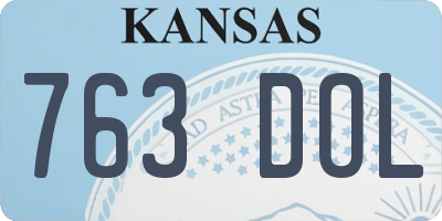 KS license plate 763DOL