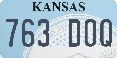 KS license plate 763DOQ