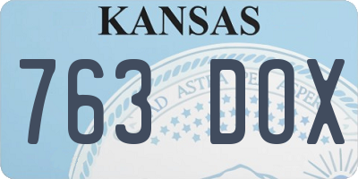 KS license plate 763DOX