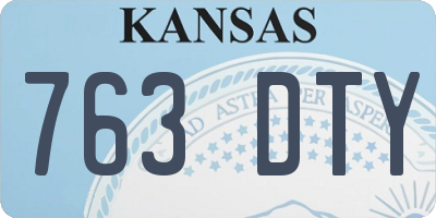 KS license plate 763DTY