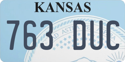 KS license plate 763DUC