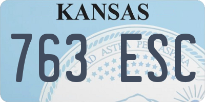 KS license plate 763ESC