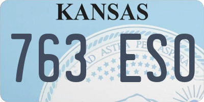 KS license plate 763ESO