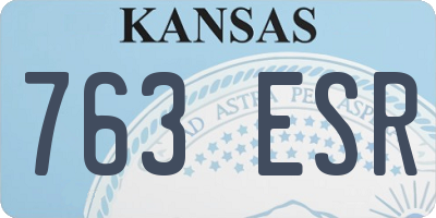 KS license plate 763ESR