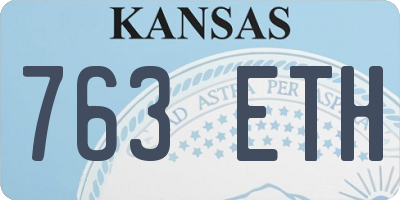 KS license plate 763ETH