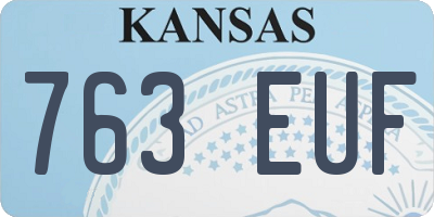 KS license plate 763EUF