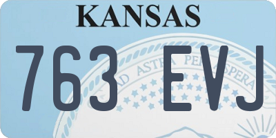 KS license plate 763EVJ