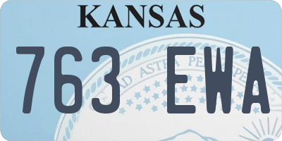 KS license plate 763EWA