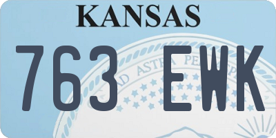 KS license plate 763EWK