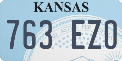 KS license plate 763EZO