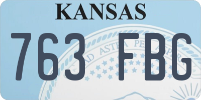 KS license plate 763FBG