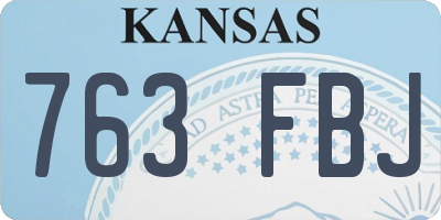 KS license plate 763FBJ