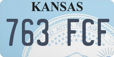 KS license plate 763FCF
