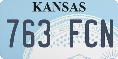 KS license plate 763FCN