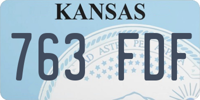 KS license plate 763FDF