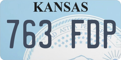 KS license plate 763FDP
