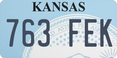 KS license plate 763FEK