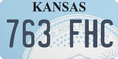 KS license plate 763FHC
