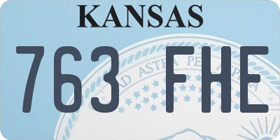 KS license plate 763FHE