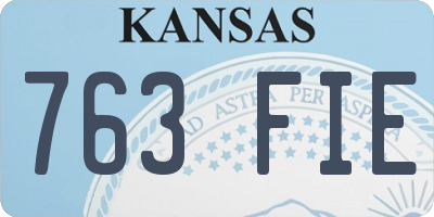 KS license plate 763FIE