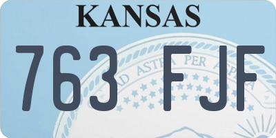 KS license plate 763FJF