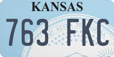 KS license plate 763FKC