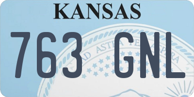 KS license plate 763GNL