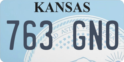 KS license plate 763GNO