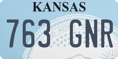 KS license plate 763GNR