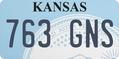 KS license plate 763GNS