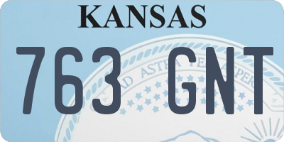 KS license plate 763GNT