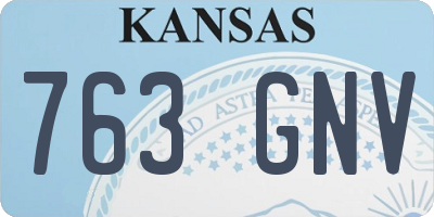 KS license plate 763GNV
