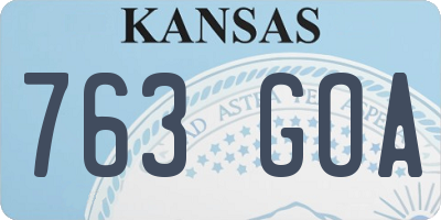 KS license plate 763GOA