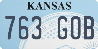KS license plate 763GOB