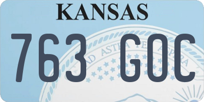 KS license plate 763GOC