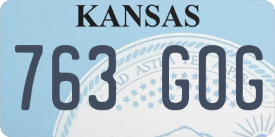 KS license plate 763GOG