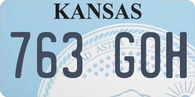 KS license plate 763GOH