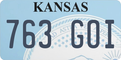 KS license plate 763GOI