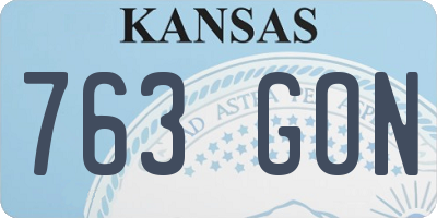 KS license plate 763GON
