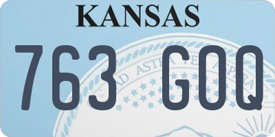 KS license plate 763GOQ